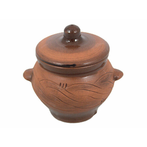 Горшочек для запекания старина 05 л 105 см керамика с ручками с крышкой 925₽