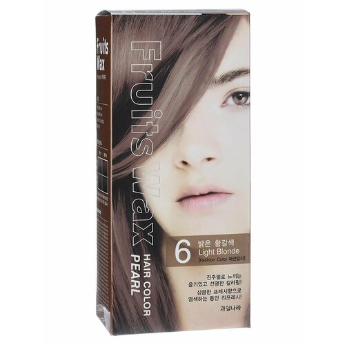 Краска для волос на фруктовой основе Fruits Wax Pearl Hair Color #06 60мл*60гр, WELCOS