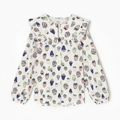 Рубашка Kaftan, размер 122/128, белый пижама детская для девочки kaftan sister р 34 122 128 серый