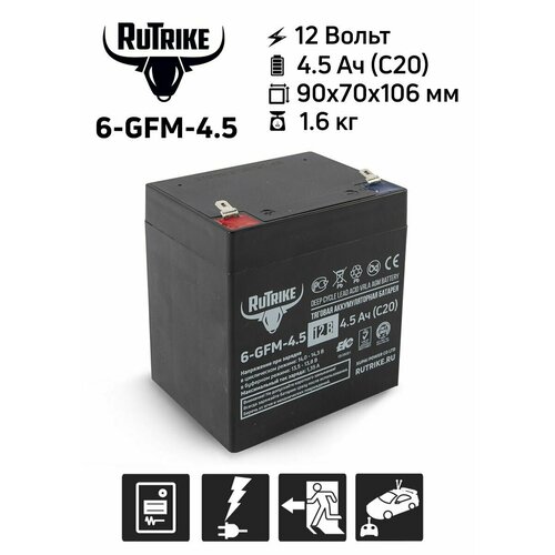 Тяговый аккумулятор RuTrike 6-GFM-45 12V45AH C20 1950₽