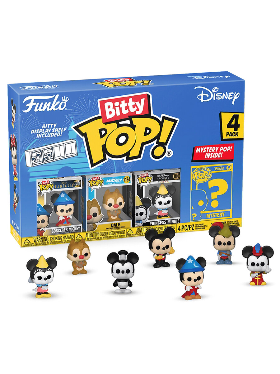 Фигурка Funko Bitty POP! Disney S3 Sorcerer Mickey+Dale+Princess Minnie+Mystery (1 of 4) 4PK 71321