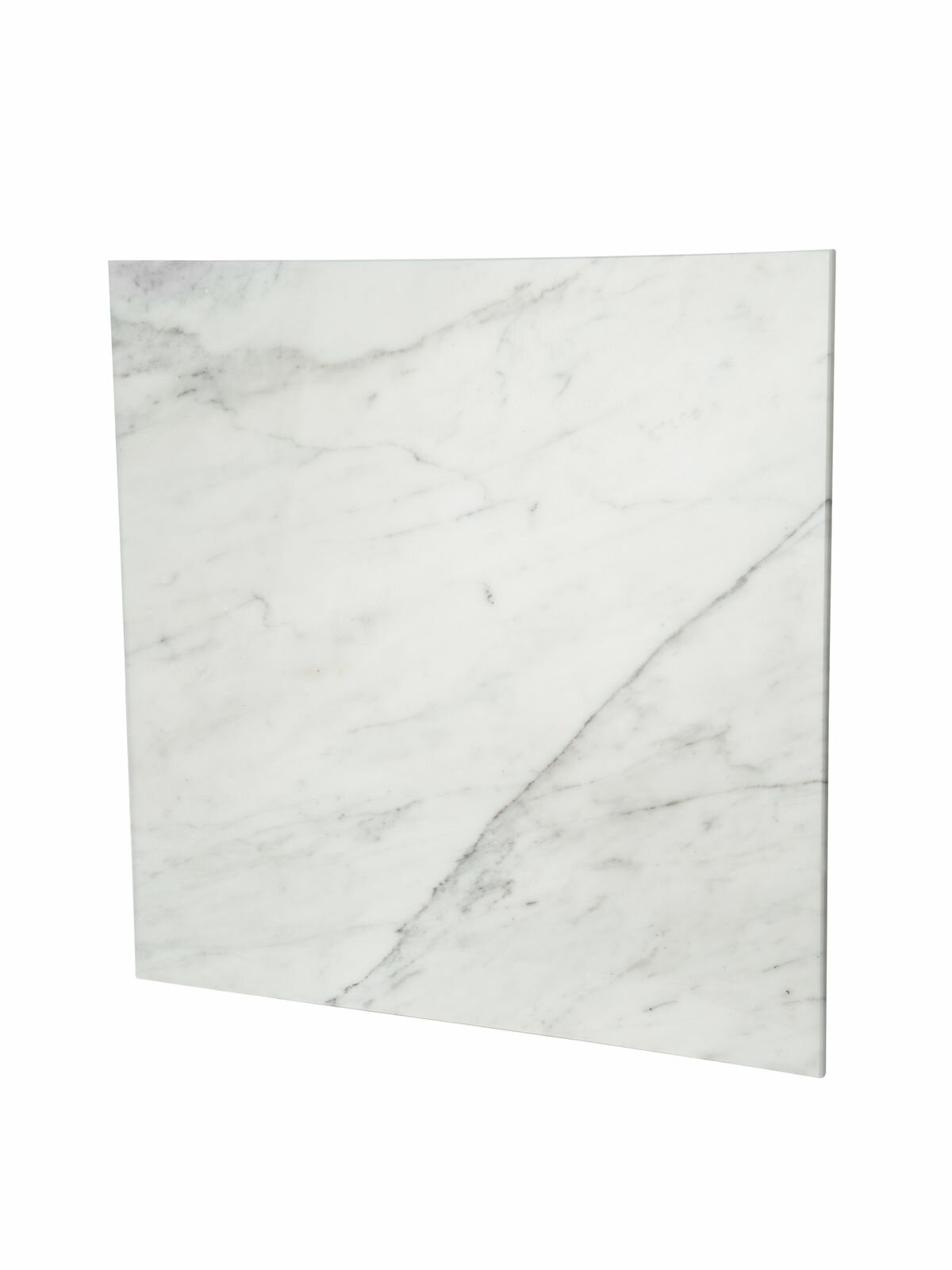 Белая мраморная плитка Imperial Carrara 60*60 с фаской толщиной 10 мм (2 шт)