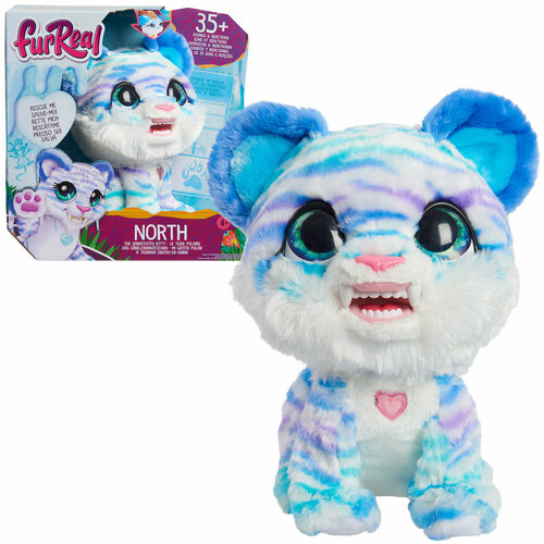 furreal friends игрушка тигренок на поводке e5309eu4 Фурриал Френдс. Интерактивная мягкая игрушка Тигренок 23 см, аксессуары. FurReal Friends