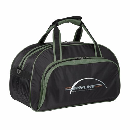 фото Сумка спортивная polar, 48 л, 25х34х56 см, ручная кладь, хаки, черный