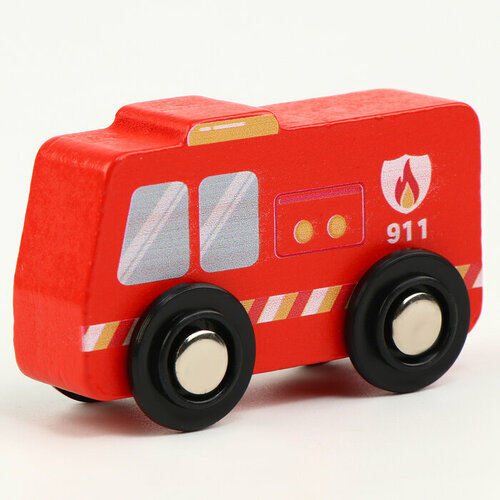 Детская «Пожарная машинка» совместима с набором Ж/Д «Транспорт» 7 × 3 × 4,5 см развивающая пожарная машинка