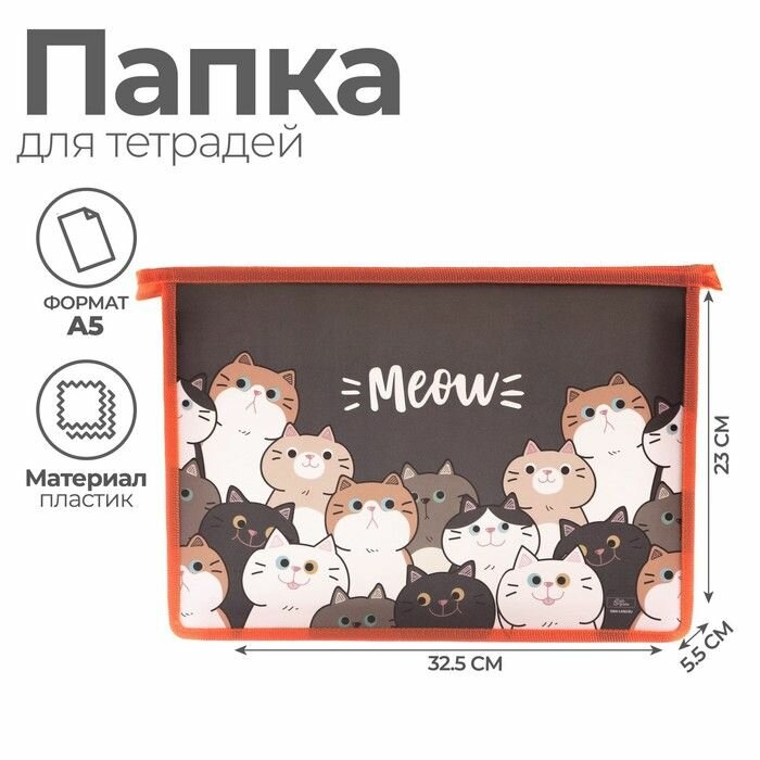 Папка для тетрадей Calligrata А4, 230х325х55 мм, пластиковая (ПМ-А4-29/23)