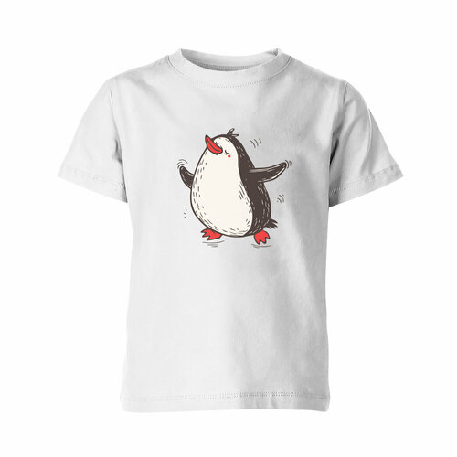 Футболка Us Basic, размер 10, белый детская футболка очень милый пингвин 128 синий
