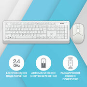 Клавиатура + мышь A4Tech Fstyler FG1012 клав: белый мышь: белый USB беспроводная Multimedia