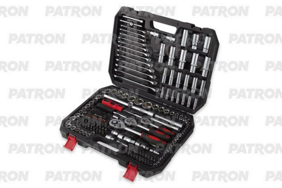 PATRON P-38841 Набор инструментов 216 пр: 1/4 inch, 3/8 inch, 1/2 inch, 4-32 мм, 6 граней