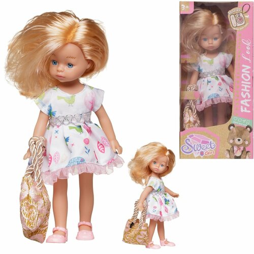Кукла Junfa 20 см с золотистыми волосами в модной одежде WJ-32081/золотистые