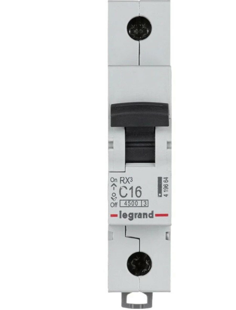 Автоматический выключатель Legrand RX3, 1 полюс, 16A, тип C, 4,5kA (2шт)