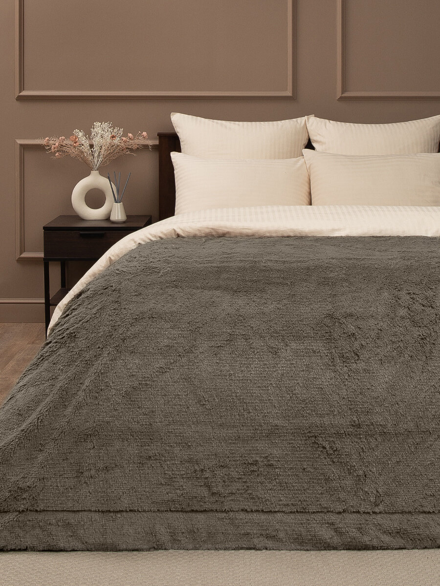 фото Плед Buenas Noches Длинный ворс Искусственный мех 220х240 см Коричневый