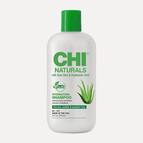 Изображение товара Шампунь увлажняющий CHI Naturals, с алоэ вера и гиалуроновой кислотой, от сухости, для ежедневного использования, 355 мл