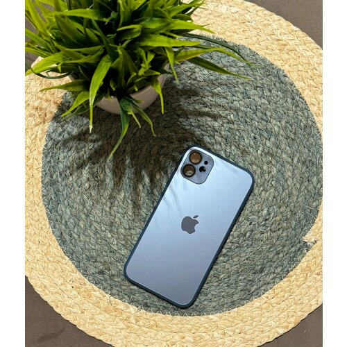 Чехол матовый AG Glass case Navy Blue для IPhone 11 с функцией MagSafe пластиковая накладка ag glass case magsafe для iphone 14 plus зеленая