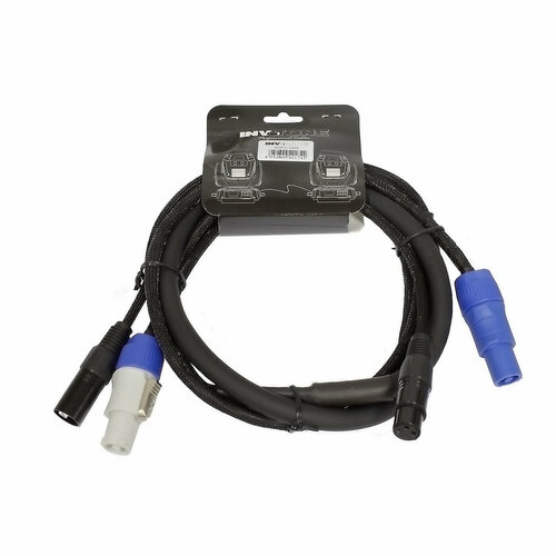 INVOTONE ADPC1002 - кабель смежный 3х1.5мм2 , 2х0.22мм2 PowerCon in/out - XLR DMX in/out 2 м