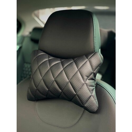 Подушка автомобильная из экокожи под голову, подголовник в машину для водителей