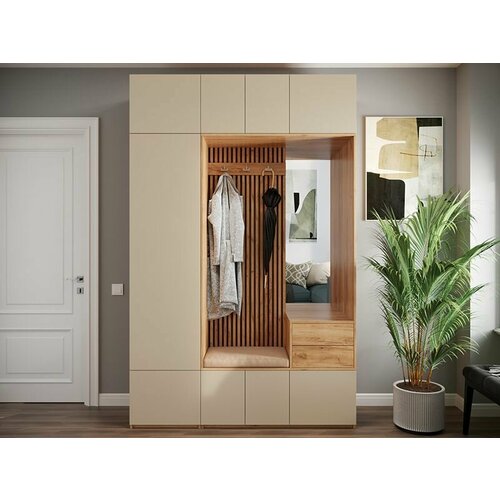 Прихожая в коридор Дуглас 7 150х240х50 Дуб крафт золотой Бромелия 115410₽