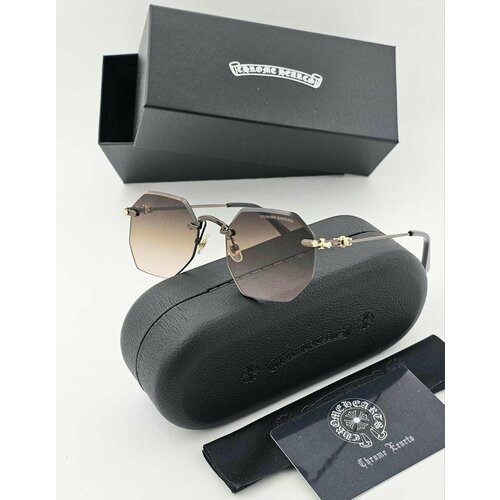 Солнцезащитные очки Chrome Hearts, коричневый