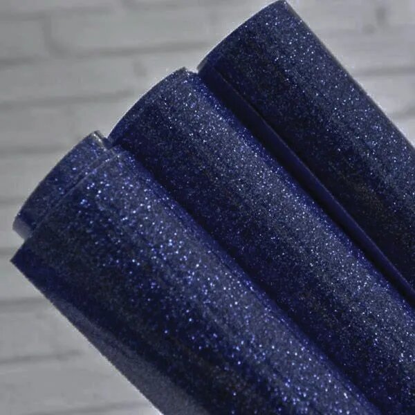 Термотрансферная плёнка глиттер, цвет Синий, с фактурным эффектом металлических искрящихся блёсток, размер 25х50см, продается в рулоне
