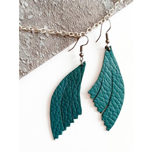 Серьги , размер 70 мм, бирюзовый, серебряный