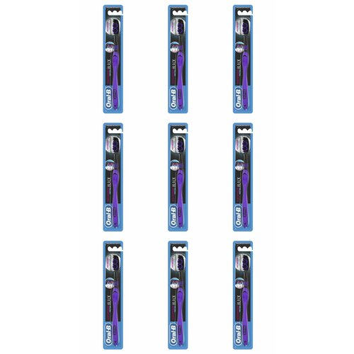 Oral-B Зубная щетка Всесторонняя чистка, Black, 40 Medium, 9шт зубная щетка oral b black всесторонняя чистка средней жесткости в ассортименте