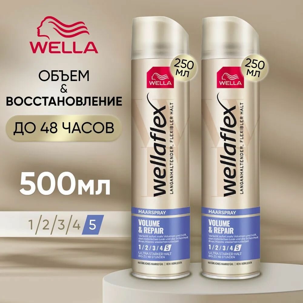 Лак для волос Wella профессиональный объем, 2 шт