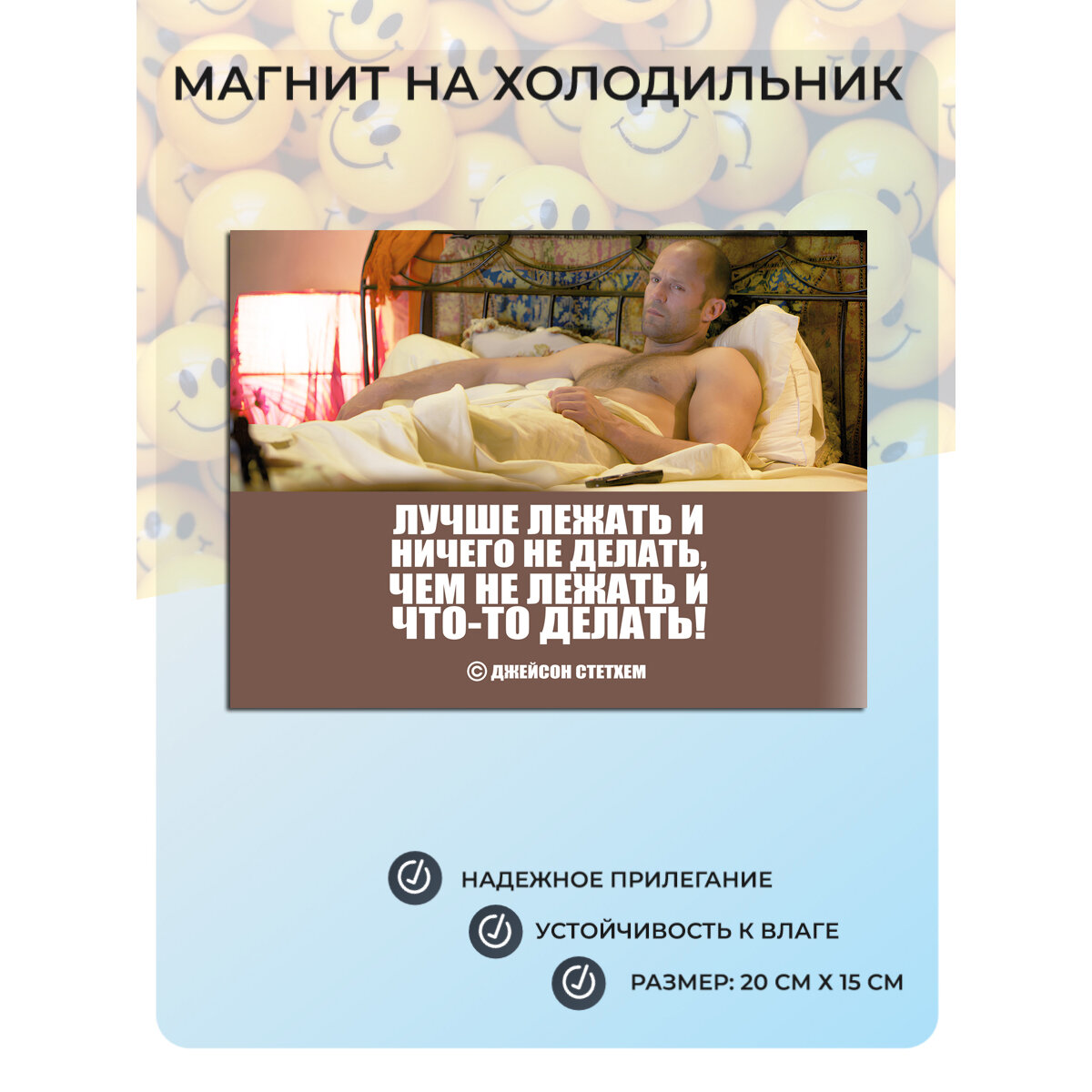 Магнит на холодильник Цитата Джейсона Стетхема №51 (20х15 см)