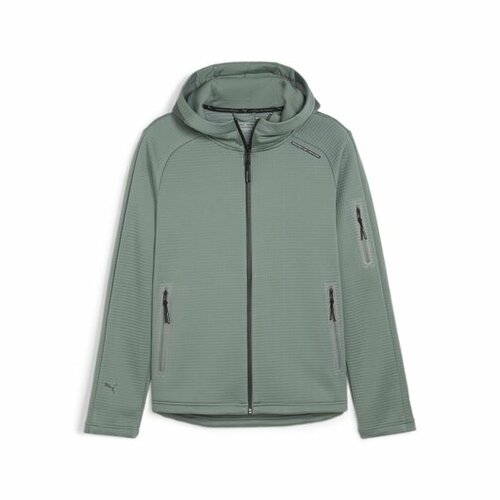 Толстовка PUMA, размер L, зеленый men hooded jacket winter parkas fashion solid hooded cotton coat jacket casual warm clothes mens overcoat streetwear jacket