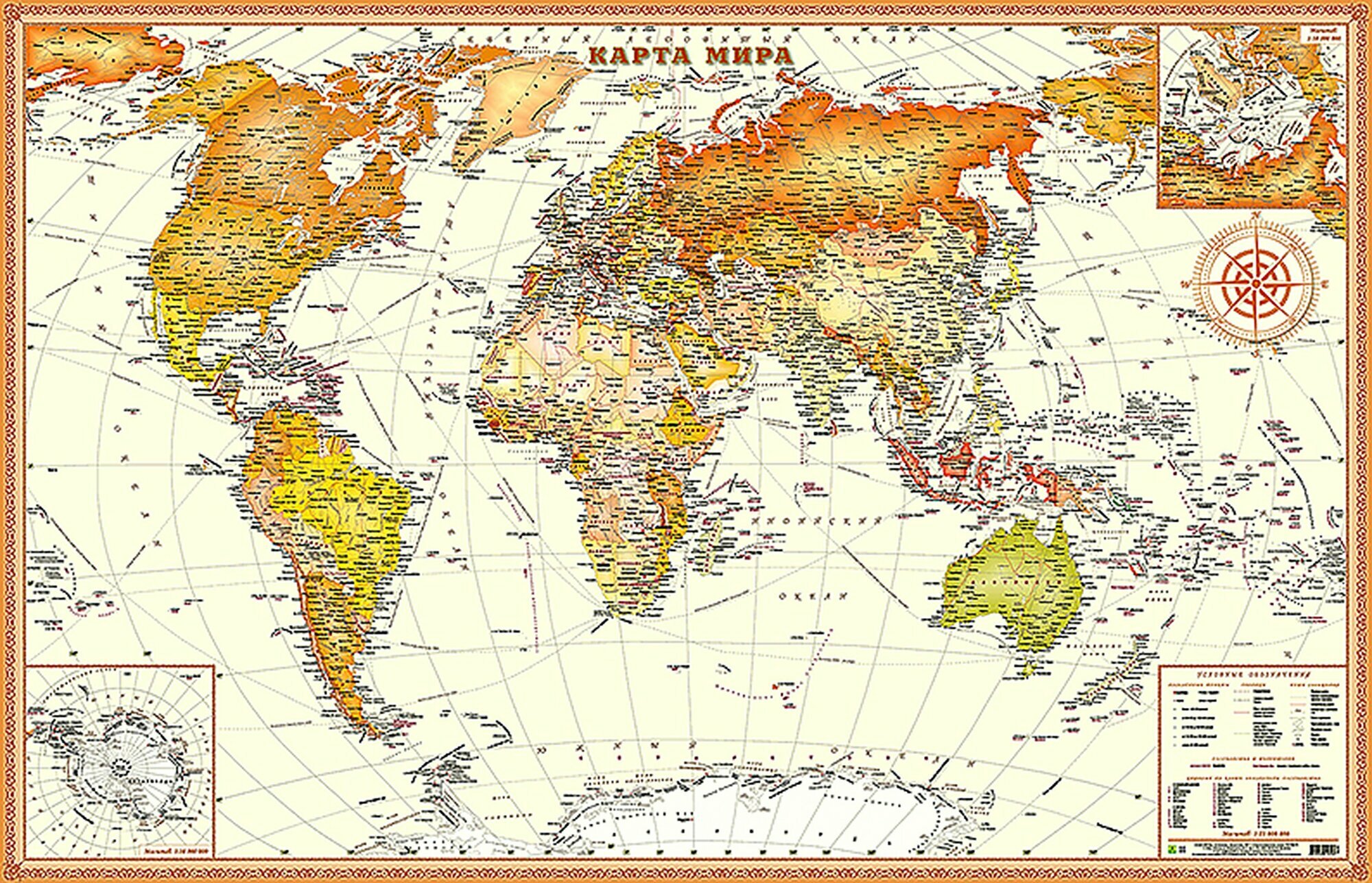 Интерьерная карта Мира  Экодизайн 