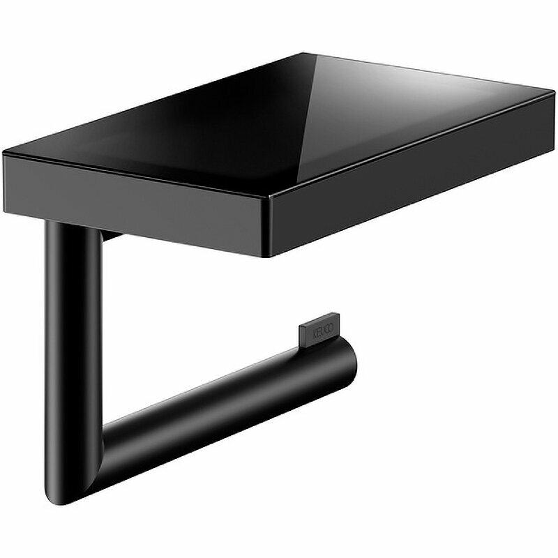 Keuco Держатель Keuco 12873379000 Reva для туалетной бумаги, с полкой, черный матовый