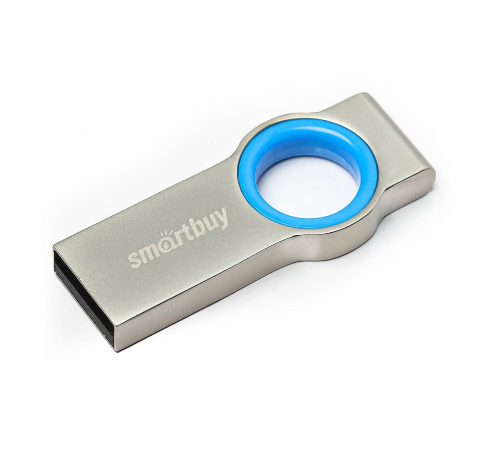 Флеш-накопитель USB 2.0 Smartbuy 64GB MC2 Metal (SB064GBMC2), серый металлик, синий