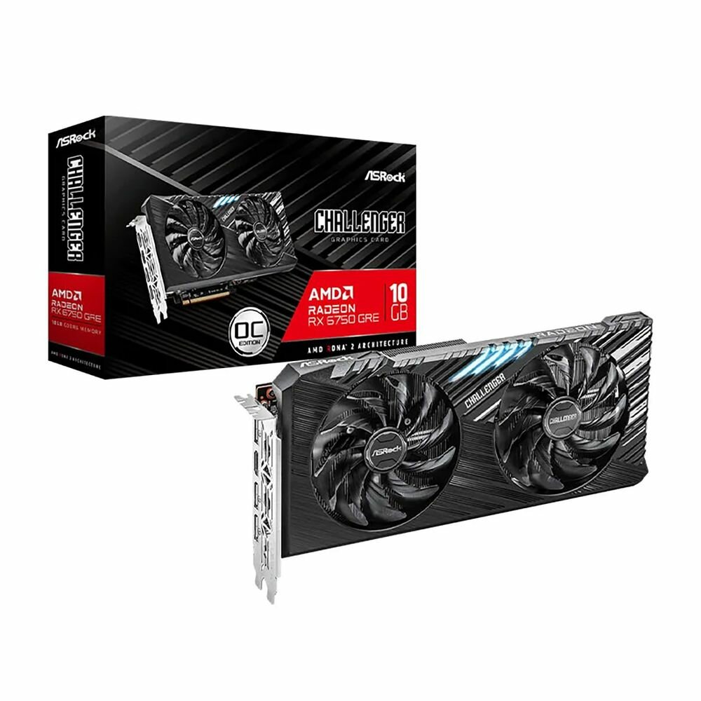 ASRock Видеокарта ASRock RX6750GRE CHALLENGER OC 10GB GDDR6 160bit 3xDP HDMI 2FAN RTL RX6750GRE CL 10GO