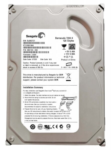 Жесткий диск Seagate ST3120813AS 120Gb 7200 SATAII 3.5" HDD