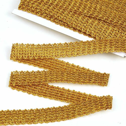 Тесьма отделочная металлизированная шир30 мм цв золото 137 метров 1049₽