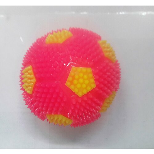 Мяч для детей Звук д 9см розовый робот светящийся звуковой движущийся