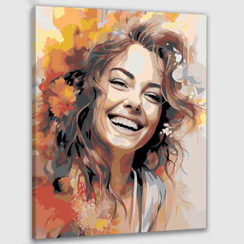 портрет по фото портрет женщины Картина по номерам 50х40 Портрет женщины с улыбкой