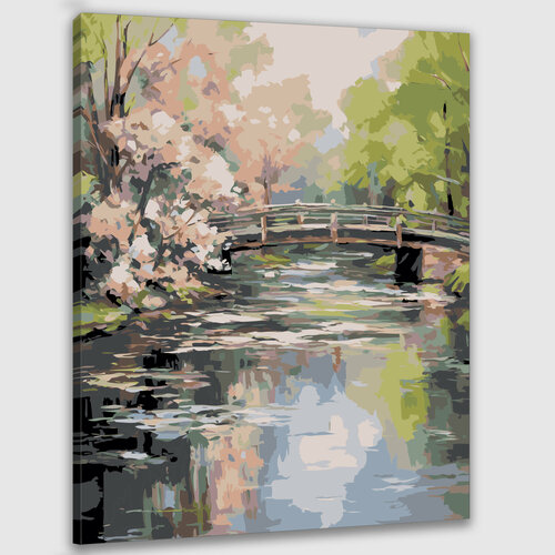 Картина по номерам 50х40 Японский мостик в саду картина по номерам японский мостик 40х50 см