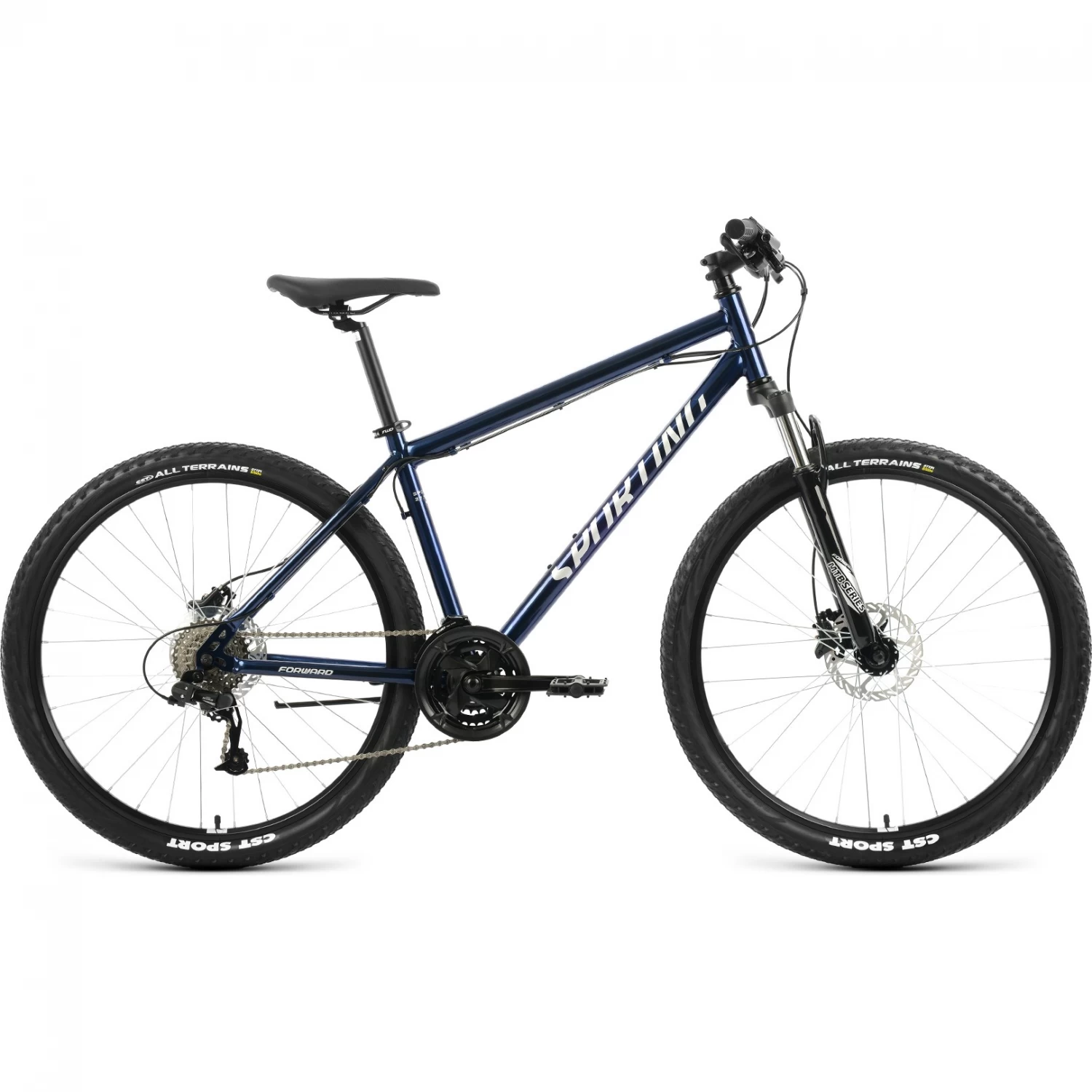 Велосипед горный FORWARD Sporting 3.2 HD 27.5" 17" 24 ск. темно-синий/серебристый RBK22FW27878 2022 г.