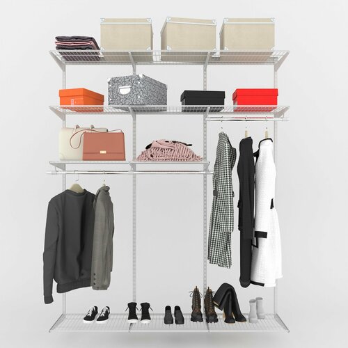 Гардеробная система LIGROOM в прихожую №1, 1731х382х2022 мм, Белая