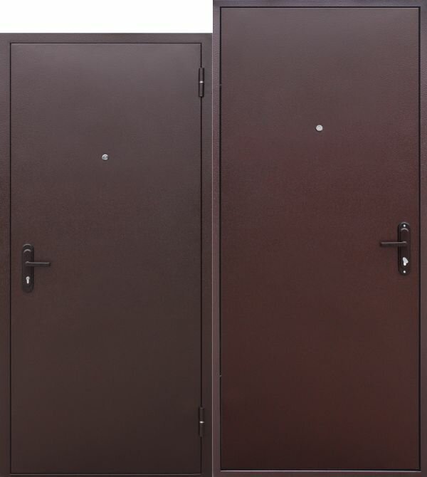 Дверь входная для квартиры Unicorn металлическая Terminal 860х2050, правая, антивандальное покрытие, уплотнитель, цилиндровый замок, коричневый