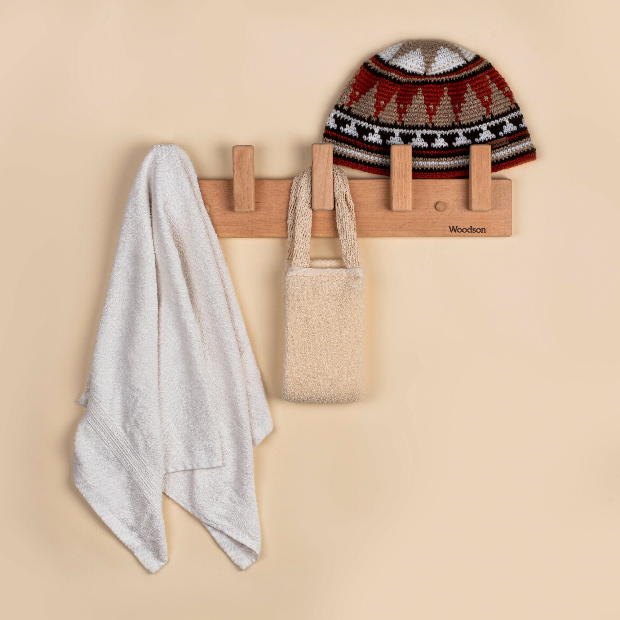 Вешалка WoodSon D5 из ольха, 5 крючков (арт. WV3) — фото 1