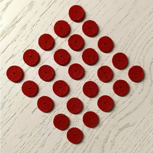 Комплект демпферов 15х2 из красного фильца, для правой клавиатуры гармони 25х25