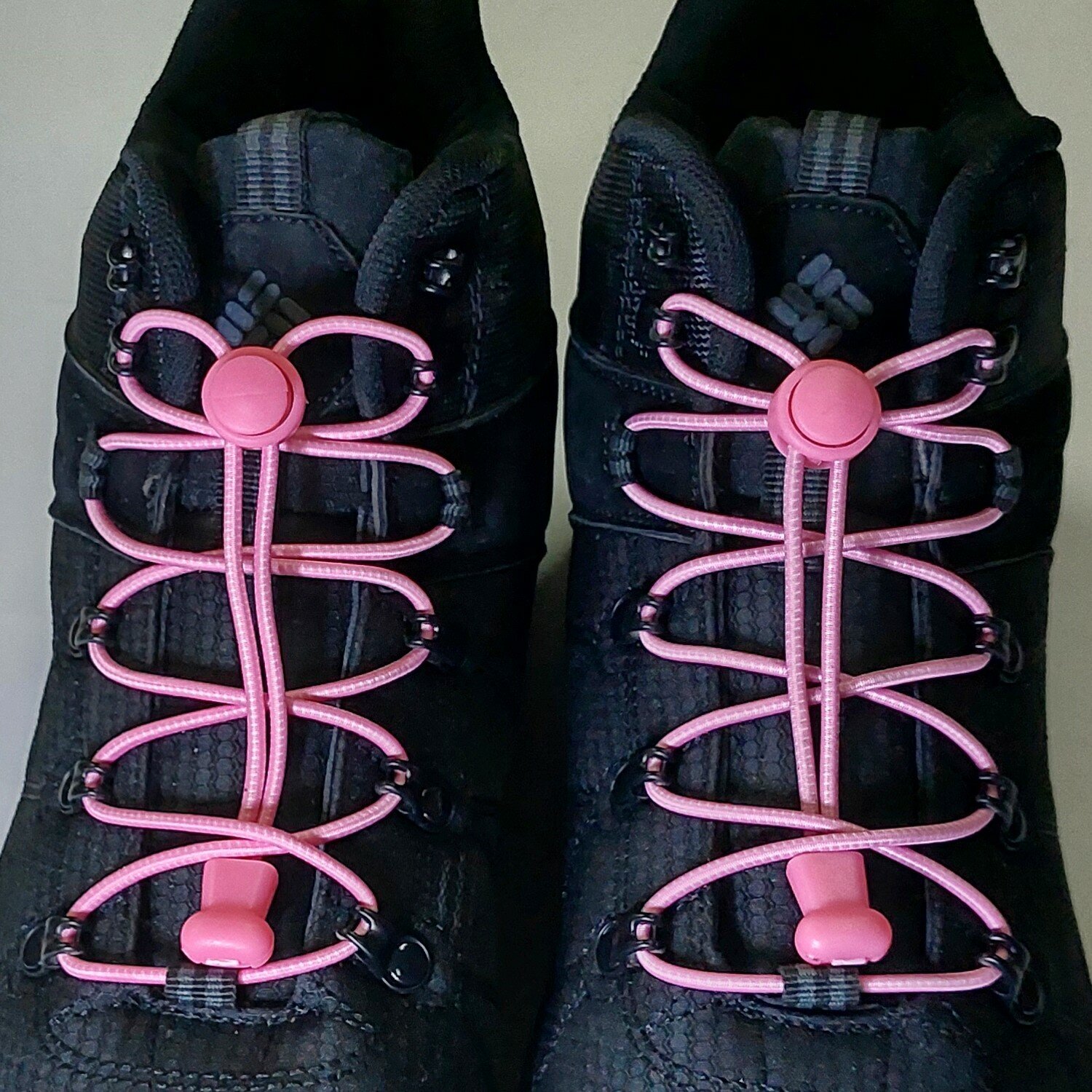 Шнурки для обуви, эластичные шнурки WVK с фиксатором, розовые шнурки