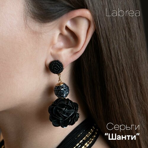Серьги LaBrea, золотой, черный