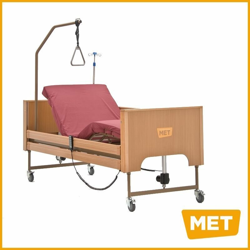Кровать для лежачих больных медицинская, с электроприводом, функциональная 4-х секционная MET TERNA NEW регулировка высоты