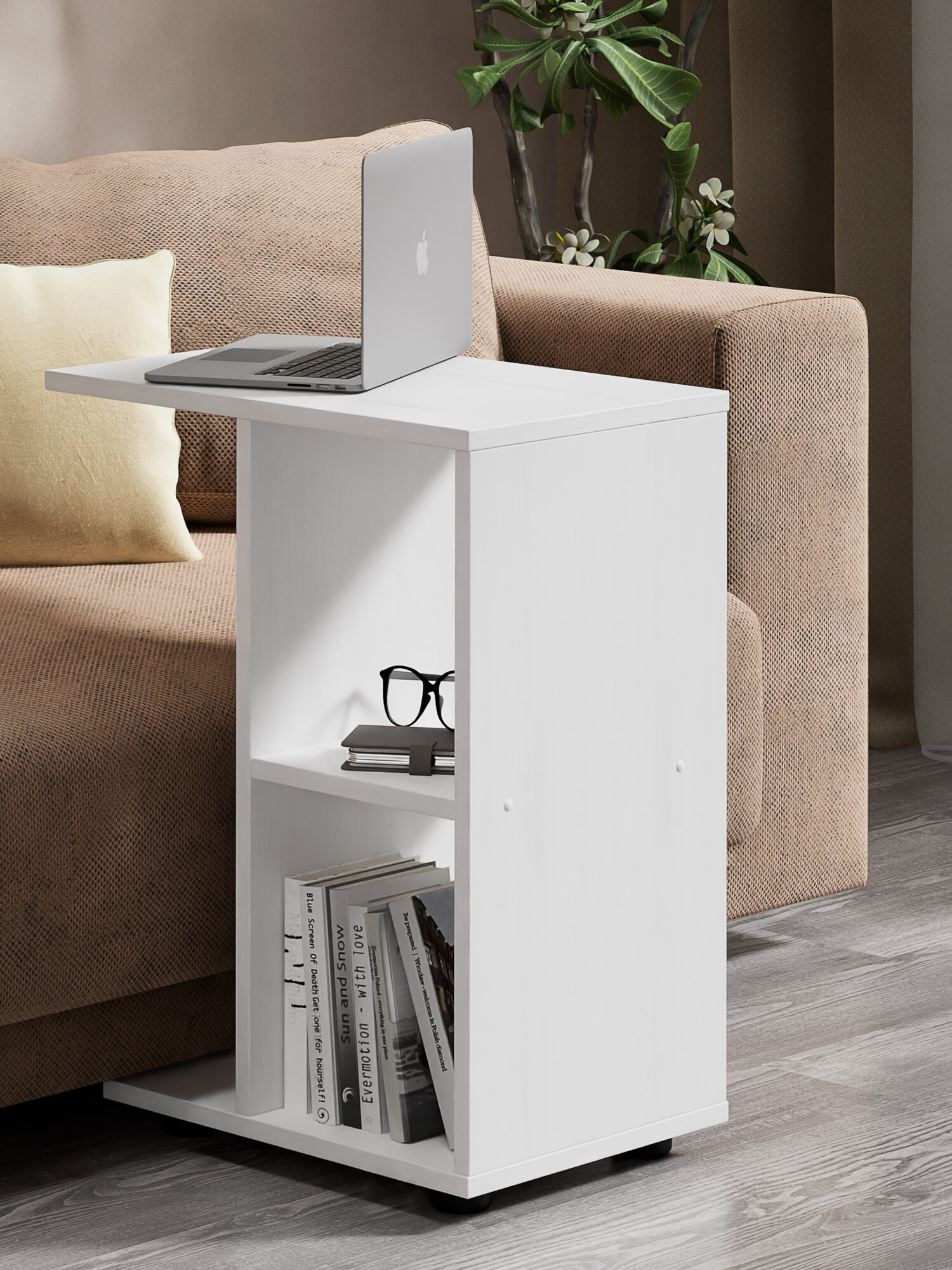 фото Столик придиванный журнальный подставной Белый 470х600х300