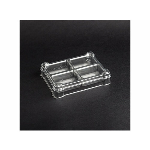 Пластиковая коробочка UniqTraySystem Token FOUR (4 секции) прозрачный