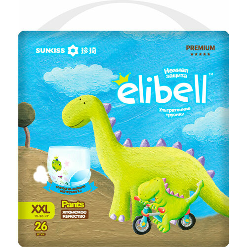 Подгузники-трусики Elibell Premium XXL 15-26кг 26шт 2849₽
