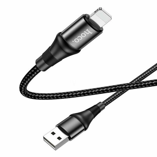 Кабель USB - Lightning Hoco X50 (2.4A/1m) черный кабель usb lightning x50 1m 2 4a hoco черный