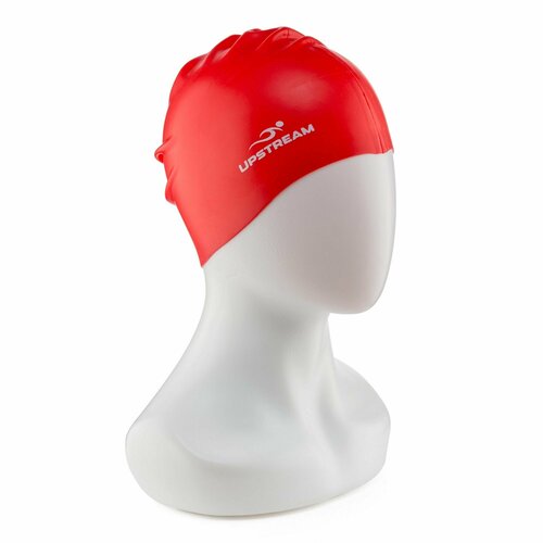 Шапочка для плавания взрослая для бассейна UPSTREAM, обхват 56-62, силикон